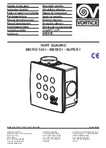 Vortice VORT QUADRO I SUPER Instruction Booklet preview