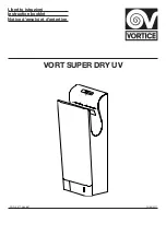 Vortice VORT SUPER DRY UV Instruction Booklet preview