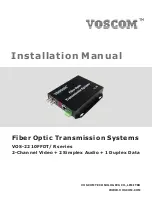 Preview for 1 page of Voscom VOS-2210FFDMR Installation Manual