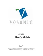 Предварительный просмотр 1 страницы Vosonic GV6200 User Manual