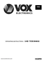 VOX electronics 75DSW400U Operating Instructions Manual preview