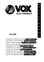 Preview for 1 page of VOX electronics 8606019600402 Operating Instructions Manual