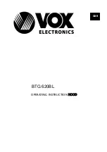 Preview for 2 page of VOX electronics BTG 620BL Operating Instructions Manual