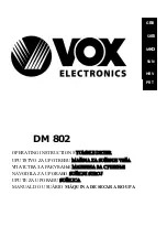 VOX electronics DM 802 Operating Instructions Manual preview