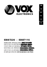 Preview for 1 page of VOX electronics EBB7116 Operating Instructions Manual