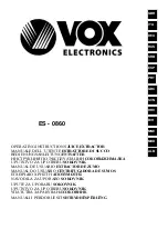 VOX electronics ES-0860 Operating Instructions Manual preview