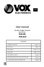 Предварительный просмотр 2 страницы VOX electronics FD458BLE Operating Instructions Manual