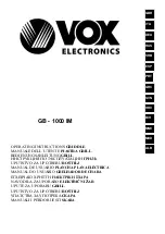 VOX electronics GB-1000 IM Operating Instructions Manual preview