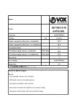 Предварительный просмотр 55 страницы VOX electronics GHT631 XL Operating Instructions Manual