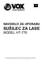 Предварительный просмотр 17 страницы VOX electronics HT-776 Operating Instructions Manual