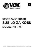 Предварительный просмотр 20 страницы VOX electronics HT-776 Operating Instructions Manual