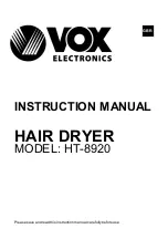 Preview for 2 page of VOX electronics HT-8920 Operating Instructions Manual