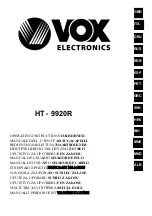 VOX electronics HT-9920R Operating Instructions Manual preview