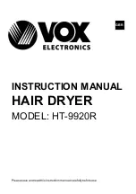 Preview for 2 page of VOX electronics HT-9920R Operating Instructions Manual