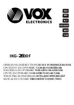 VOX electronics IKG-2600F Operating Instructions Manual предпросмотр