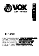 Предварительный просмотр 1 страницы VOX electronics INF-3400 Operating Instructions Manual