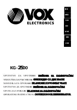 Предварительный просмотр 1 страницы VOX electronics KG-2500 Operating Instructions Manual