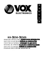 Предварительный просмотр 1 страницы VOX electronics KK-3250 Operating Instructions Manual