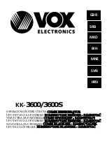 Предварительный просмотр 1 страницы VOX electronics KK-3600 Operating Instructions Manual