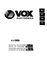 VOX electronics KS-0610 Operating Instructions Manual предпросмотр