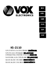 Предварительный просмотр 1 страницы VOX electronics KS-2110 Operating Instructions Manual