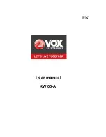 Preview for 1 page of VOX electronics KW 05-A User Manual