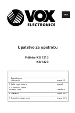 Предварительный просмотр 16 страницы VOX electronics LARDER KS-1210 Operating Instructions Manual