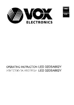 VOX electronics LED32DSA662Y Operating Instructions Manual предпросмотр