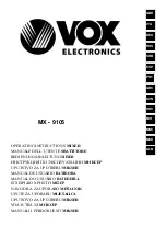 VOX electronics MX-9105 Operating Instructions Manual preview