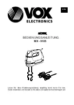 Preview for 15 page of VOX electronics MX-9105 Operating Instructions Manual