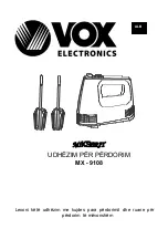 Preview for 62 page of VOX electronics MX-9108 Operating Instructions Manual