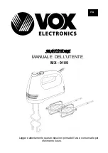 Preview for 8 page of VOX electronics MX-9109 Operating Instructions Manual