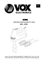 Preview for 15 page of VOX electronics MX-9109 Operating Instructions Manual