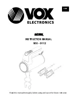 Preview for 2 page of VOX electronics MX-9112 Operating Instructions Manual