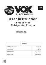 Предварительный просмотр 2 страницы VOX electronics SBS6005IXE Operating Instructions Manual