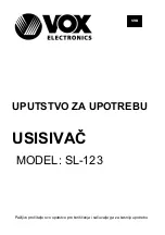 Предварительный просмотр 8 страницы VOX electronics SL-123 Operating Instructions Manual