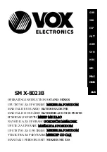 VOX electronics SMX-8023B Operating Instructions Manual preview