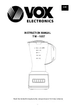 Preview for 2 page of VOX electronics TM-1057 Operating Instructions Manual