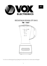 Preview for 17 page of VOX electronics TM-1057 Operating Instructions Manual