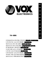 VOX electronics TM-6006 Operating Instructions Manual preview