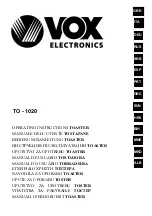 Предварительный просмотр 1 страницы VOX electronics TO-1020 Operating Instructions Manual