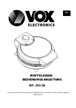 Preview for 10 page of VOX electronics WF 258 Operating Instructions Manual