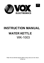 Preview for 2 page of VOX electronics WK-1003 Operating Instructions Manual