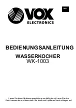 Preview for 14 page of VOX electronics WK-1003 Operating Instructions Manual