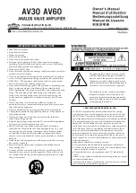 Предварительный просмотр 1 страницы Vox av30 Owner'S Manual