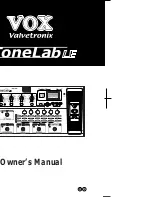 Vox Tonelab LE Owner'S Manual preview