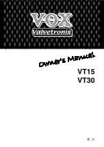 Vox Valvetronix Amp VT15 Owner'S Manual preview