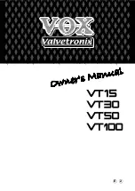 Vox Valvetronix VT100 User Manual preview