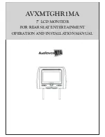 Voxx AVXMTGHR1MA Operation And Installation Manual предпросмотр