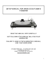 VPI Industries ARIES SCOUT/JMW-9 Setup Manual preview